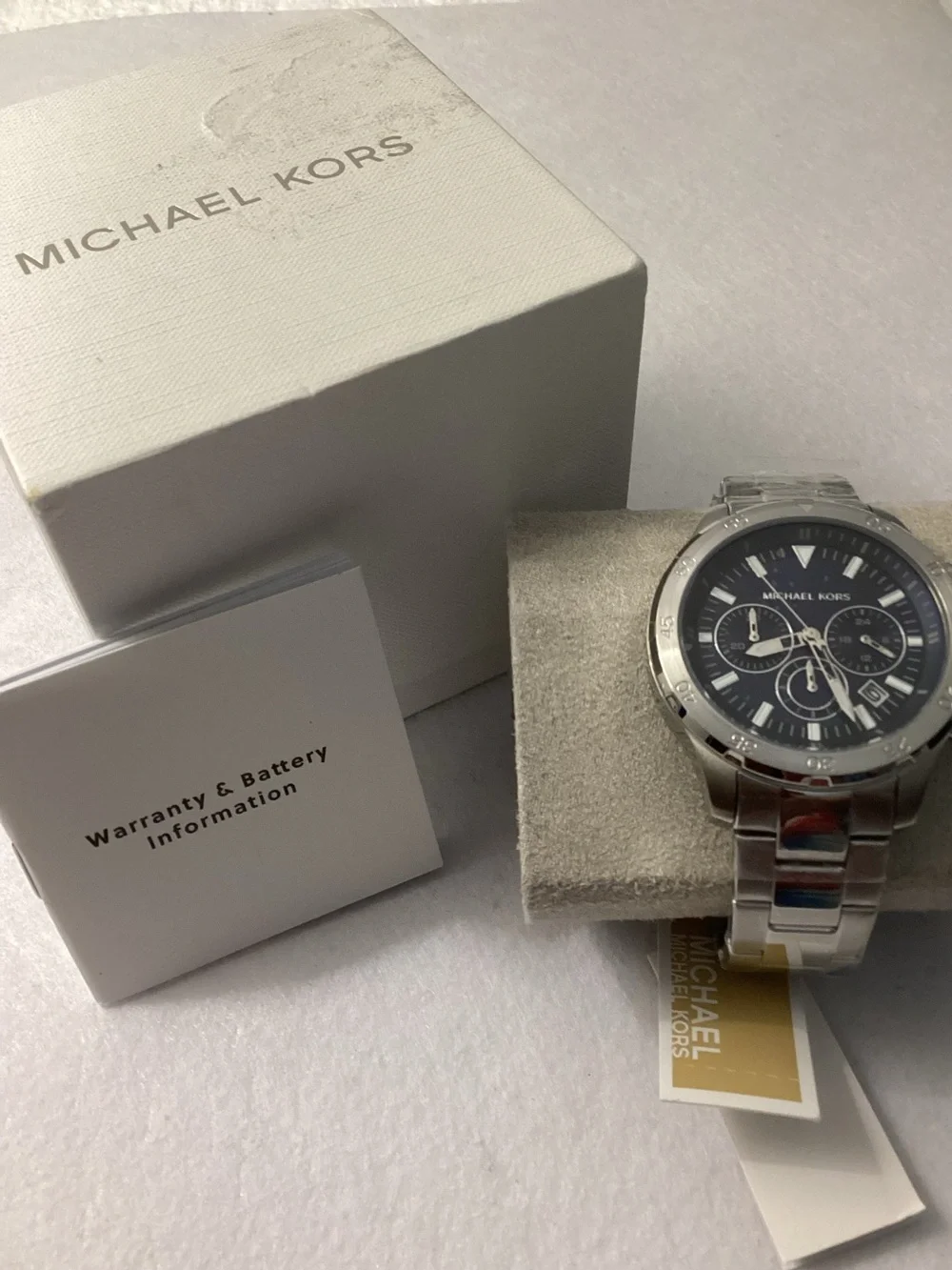 Michael Kors Greyson Chronograph Silver-Tone Stainless Steel Watch 43mm